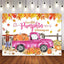 Mocsicka Pink Truck Our Little Pumpkin is Turning One Happy Birthday Party Backdrop-Mocsicka Party