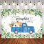 Mocsicka Blue Truck A Sweet Little Pumpkin is on the way Baby Shower Party Backdrop-Mocsicka Party