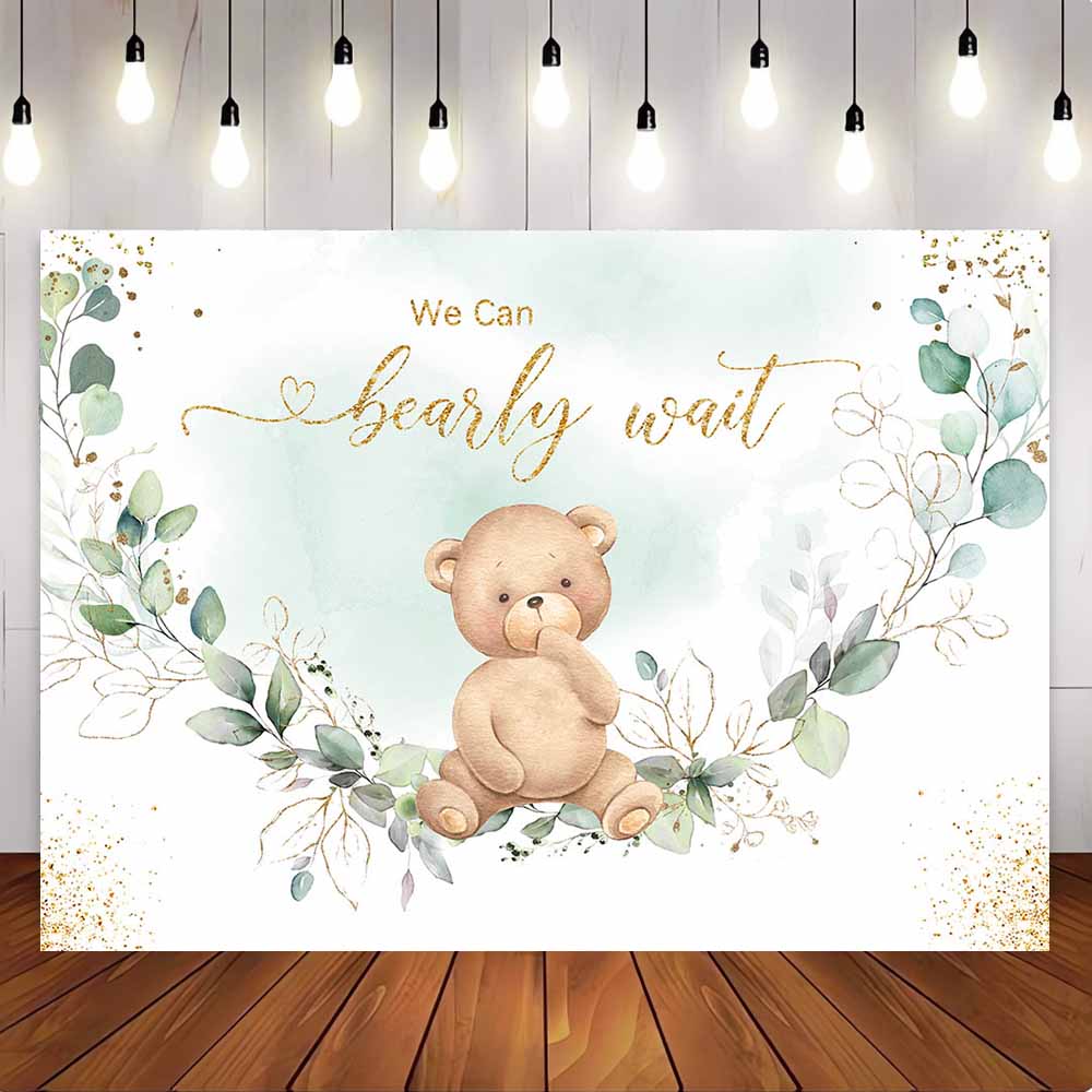 [Only Ship To U.S] Mocsicka We Can Bearly Wait Little Bear Baby Shower Backdrop-Mocsicka Party