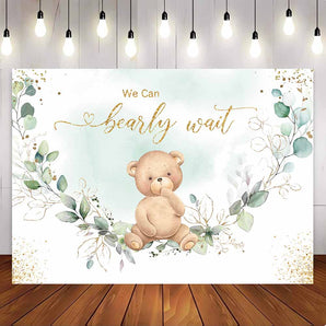 [Only Ship To U.S] Mocsicka We Can Bearly Wait Little Bear Baby Shower Backdrop-Mocsicka Party