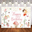 [Only Ship To U.S] Mocsicka Little Fairy Mushroom House Happy Birthday Backdrop-Mocsicka Party