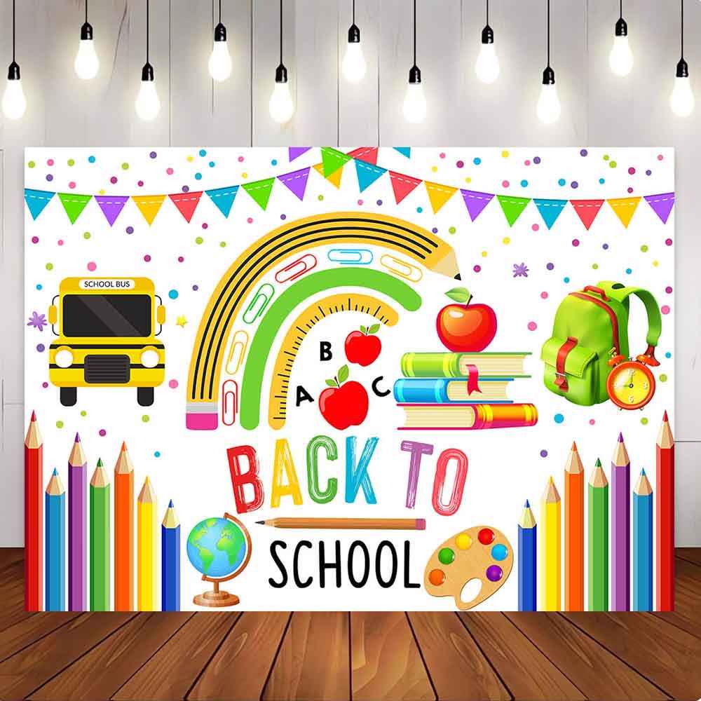 Mocsicka Colored Pencils Back to School Party Backdrop-Mocsicka Party