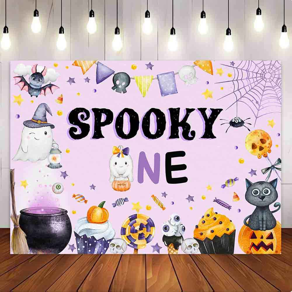 Mocsicka Spooky One Halloween Theme Birthday Party Backdrop-Mocsicka Party