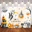 Mocsicka Pumpkin Halloween Theme A Little Boo Almost Due Baby Shower Party Backdrop-Mocsicka Party