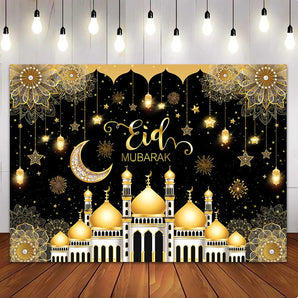Mocsicka Eid Mubarak Backdrop Muslim Ramadan Eid Mubarak Party Decorations Banner