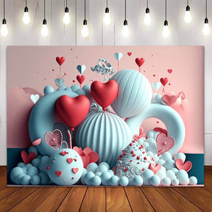 Mocsicka Love Heart Party Backdrop For Valentine's Day Photography
