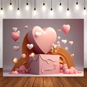 Mocsicka Pink Love Party Backdrop For Valentine's Day Photography Backdrop