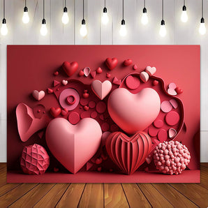 Mocsicka Pink Love Decoration Valentine's Day Backdrop For Photography Backdrop