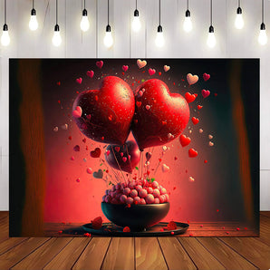 Mocsicka Red Candy Valentine's Day Backdrop For Photography Backdrop