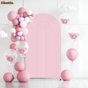Mocsicka Pink Double-printed Arch Cover Backdrop for Baby Shower Party Decoration