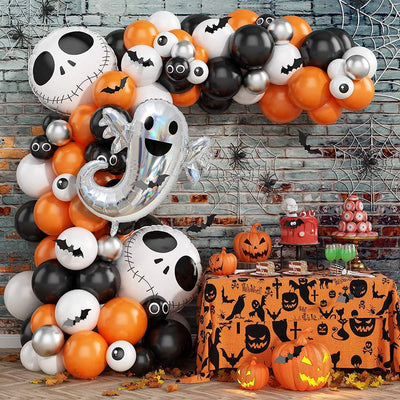 Mocsicka Spooky Ghost Skull Halloween Party Balloon Arch Set
