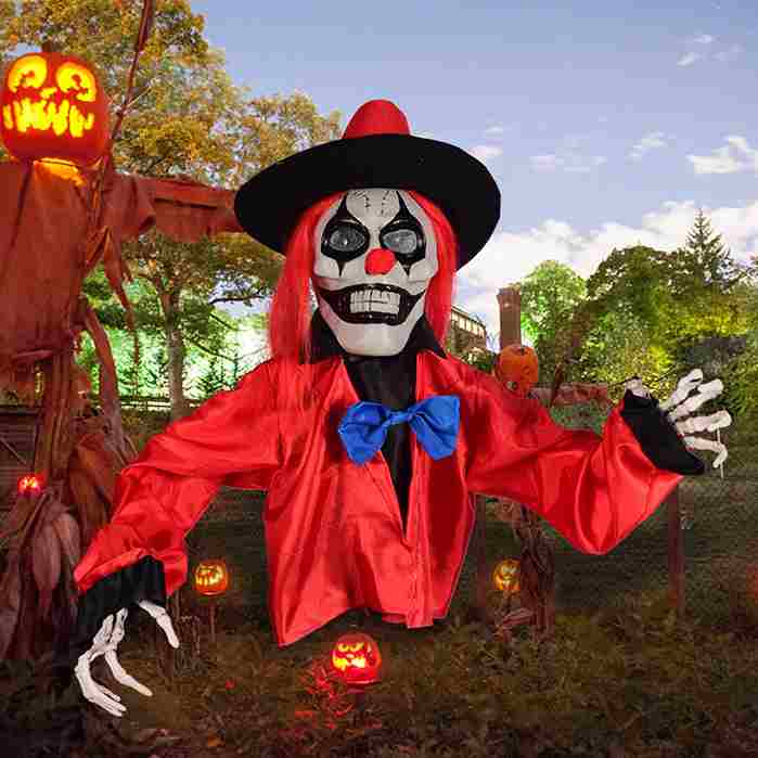 Mocsicka Halloween Clown Ghost Ground Insert Party Decoration Props