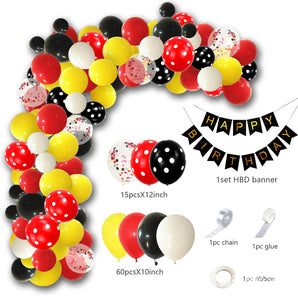 Mocsicka Mickey Mouse Latex Balloon Arch Set for Birthday Party