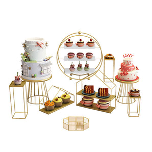 Mocsicka 9Pcs Golden High-end Cake Decorating Tray-Style 1