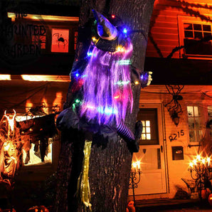 Mocsicka Halloween Glow Tree Climbing Witch Party Decoration Props
