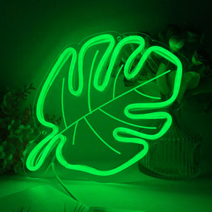Mocsicka Green leaf LED Neon Sign for Birthday Party Decoration