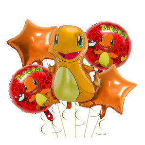 Mocsicka Pokemon Charmander Foil Balloon Accessories- Giant 5Pcs