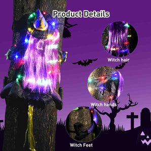 Mocsicka Halloween Glow Tree Climbing Witch Party Decoration Props