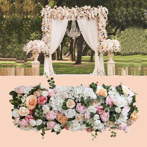 Mocsicka 35x100cm Fabric Artificial Flower Wall for Wedding and Birthday Party Decor