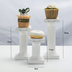 Mocsicka 3Pcs White Roman Columns Cake Decorating Tray
