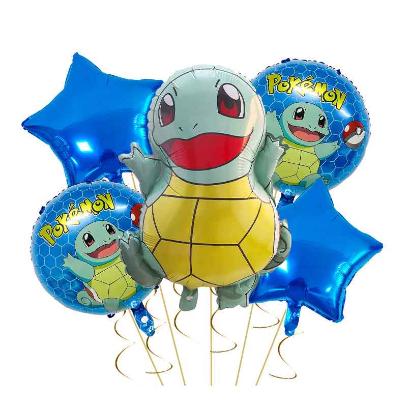 Mocsicka Pokémon Squirtle Foil Balloon Accessories Giant 5Pcs
