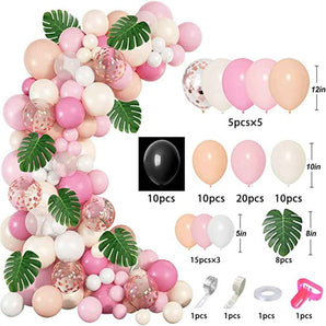 Mocsicka Blush Orange Tropical Flamingo Birthday Party Balloon Arch Set