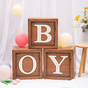 Mocsicka Wooden Texture Party Decoration Balloon Box
