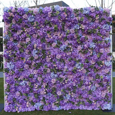 Mocsicka Wedding Purple Fabric Artificial Flower Wall Birthday Party Decor