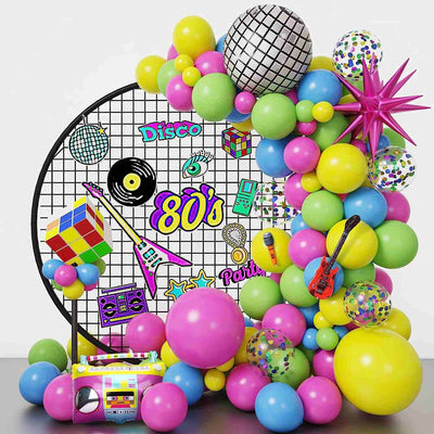 Mocsicka 80s Disco Themed Party Balloon Arch Set Decoration