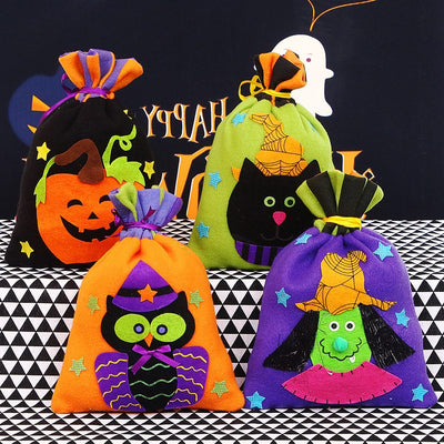Mocsicka 4Pcs Halloween children's portable candy bags Halloween Accessories