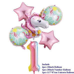 Mocsicka Unicorn Foil Balloon Accessories- Giant 6Pcs