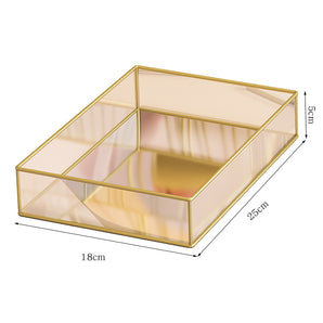 Mocsicka High-end Rectangle Golden Glass Cake Decorating Tray