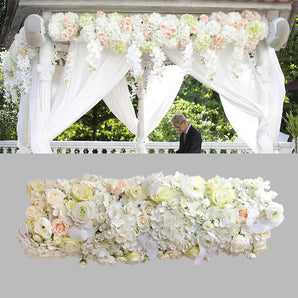Mocsicka 35x100cm White Wedding Fabric Artificial Flower Wall Party Decor