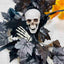 Halloween Maple Leaf Skull Wreath for Front Door Decoration