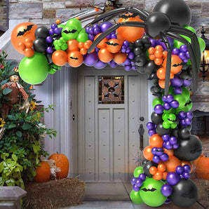 Mocsicka Halloween Black Orange Balloon Arch Set Party Decoration