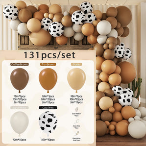 Mocsicka 131 Pcs Cow Balloon Arch Kit – Farm Animal Party Decor