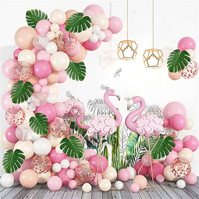Mocsicka Blush Orange Tropical Flamingo Birthday Party Balloon Arch Set