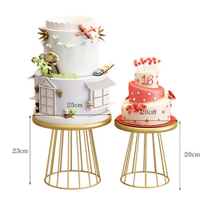 Mocsicka 2Pcs Golden Cylinder High-end Cake Decorating Tray