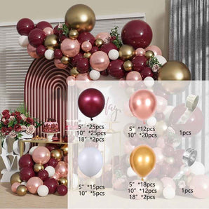 Mocsicka Wine Red Latex Balloon Arches Set Party Decoration