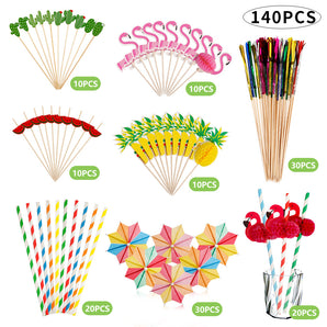 Mocsicka 140PCS Fruit Cake Straws Toothpick Party Creative Decoration Accessories