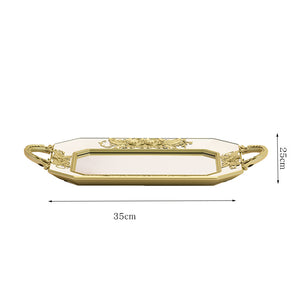 Mocsicka High-end Golden Exquisite Resin Cake Decorating Tray-Style 1