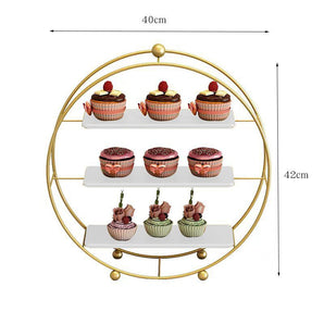 Mocsicka Golden Round Three Layers High-end Cake Decorating Tray