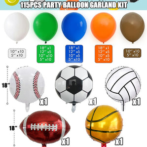 Mocsicka 115 Pcs Sports Basketball Foil Balloon Arch Kit