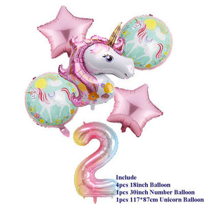 Mocsicka Unicorn Foil Balloon Accessories- Giant 6Pcs