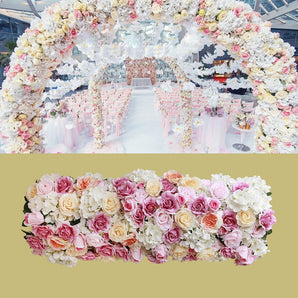 Mocsicka 35x100cm Wedding Arch Fabric Artificial Flower Wall Party Decor