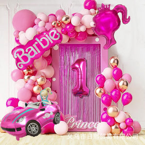 Mocsicka Balloon Arch 97Pcs Pink Barbie Party Decoration Balloon Set