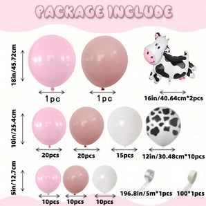 Mocsicka Cow Pink Farm Birthday Balloon Arch Kit