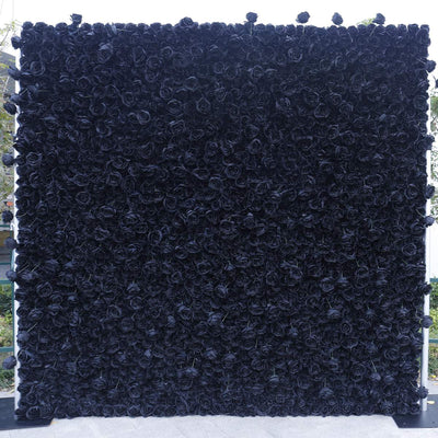 Mocsicka Wedding Black Rose Fabric Artificial Flower Wall Birthday Party Decor