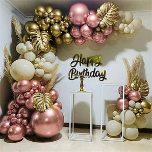 Mocsicka Sand White Rose Gold Palm Leaves Birthday Party Decoration Balloon Arch Set