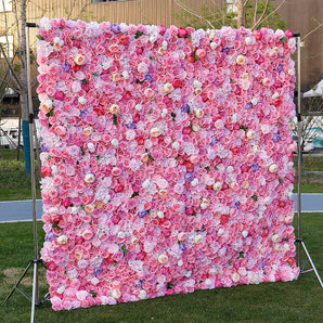 Mocsicka Wedding Pink Fabric Artificial Flower Wall Birthday Party Decor
